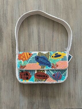 Made in India Beaded Tropical Fish Shoulder Bag